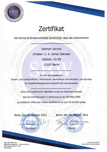 Sakman Service Berlin - Winterdienst, Baumdienst, Spielplatz- und Wegebau